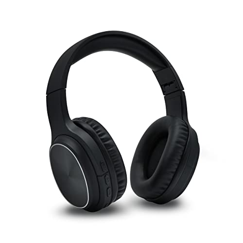 MOOOV 618320 - Auriculares inalámbricos Bluetooth ANC, Diadema Plegables, Cascos sin Cable Bluetooth, cancelación de Ruido, autonomía 20 h, micrófono Integrado, Asistente Vocal, Negro