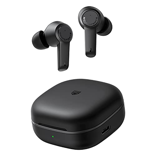 SoundPEATS T3 Auriculares Bluetooth 5.2, Auriculares Inalámbricos con Reducción de Ruido Activa con 4 Micros, 10mm Drivers Algoritmo de AI Sound+ Llamadas Claras, Modo Transparente, Total 16,5 Horas