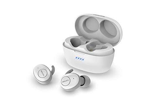 Philips Auriculares Intrauditivos Inalámbricos T3215WT/00 (In-Ear Bluetooth, Asistente De Voz, Larga Autonomía, Protección contra Salpicaduras IPX4, Estuche Cargador USB C) Blanco - Modelo 2020/2021