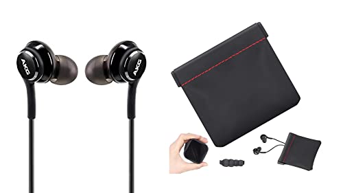 OEM UrbanX - Auriculares estéreo con cable para Samsung Galaxy A32 - AKG Tuned - con micrófono incluido con funda de transporte (negro)