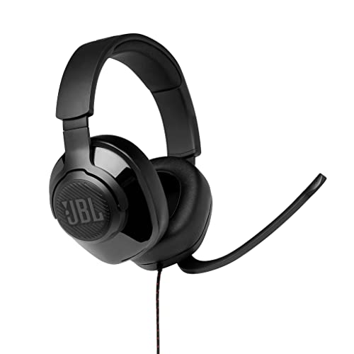 JBL Quantum 100 Auriculares para gamers con sonido QuantumSOUND, micrófono Boom y, diseño ligero y cómodo a la par que llamativo, compatible con múltiples plataformas, en negro