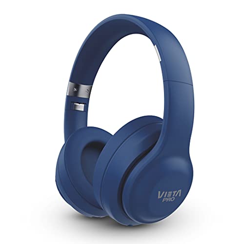 Vieta Pro Auricular Diadema #Swing, Bluetooth 5.0, Micrófono Integrado, Entrada Aux-in, función Vocie Assistant y 20 Horas de autonomía. Diadema Ajustable, Color Azul.