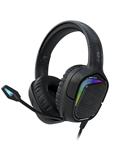 Black Shark Cascos Gaming de PC, PS4, PS5, Xbox, Switch, Auriculares Gaming con Micrófono Plegable Ultraclaro, Controladores Dinámicos de 50mm, Almohadillas para Aislar el Ruido, Controles en Línea