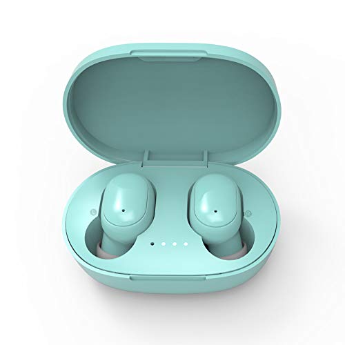 2BSON Auriculares Inalámbricos, Auriculares Bluetooth, HiFi Estéreo Auriculares Intraurales con Estuche de Carga, Micrófono Incorporado, Auriculares para Deporte y Trabajo (Azul)