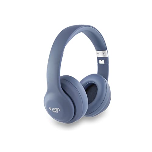 Auricular Diadema Gently de Vieta Pro, con Bluetooth 5.0, Micrófono integrado, entrada Aux-in, función Vocie Assistant y 20 horas de autonomía. Diadema ajustable, color azul.