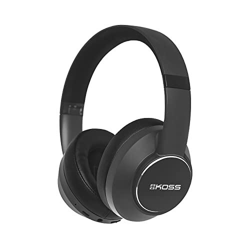 Koss BT740i QZ Auriculares Inalámbricos/ Cable, Cascos de Diadema con Micrófono, Bluetooth 5.0, Cancelación de Ruido, Batería Recargable 34 h de Escucha, Headphones Over Ear, Ajustables, Negro