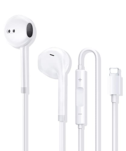 EIG Auriculares para iPhone,Cascos Cable con Aislamiento de Ruido Soporte Control de Volumen de Llamadas,Compatible con iPhone 11/12/13/X/XS/XR/8/8 Plus/7/7 Plus,Soporta Todo el Sistema i0S