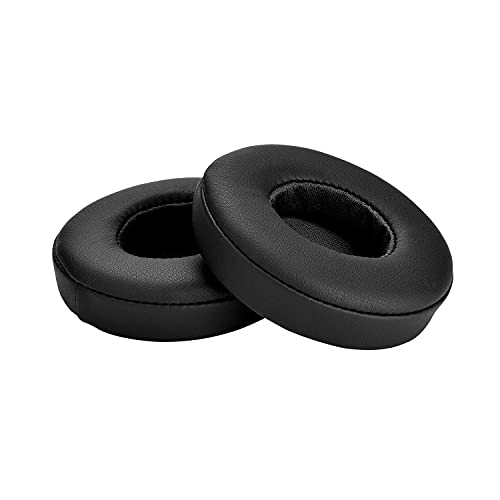 Jieddey Reemplazo Cojín de Oído,1 Par de Almohadillas Auriculares Almohadillas Redondas Espuma Protector Almohadillas de Cuero de Repuesto Negro 70mm