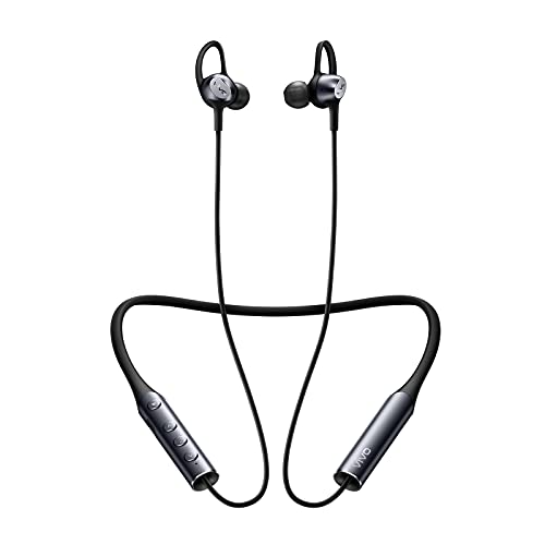 vivo Auriculares Deportivos Inalámbricos con Banda para El Cuello, LDAC para Sonido HD y Audio de Alta Resolución, Cancelación de Ruido, Carga Rápida, Auriculares Bluetooth 5.0, Gris Oscuro