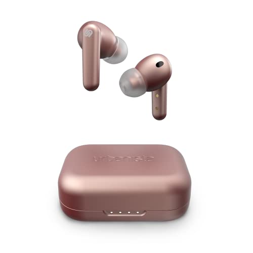 Urbanista Auriculares inalámbricos intraurales London con cancelación Activa de Ruido, 25 Horas de reproducción, Estuche de Carga inalámbrica, Bluetooth 5.0, Compatible para Android e iOS - Rosa