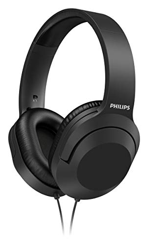 Philips H2005BK/00 Auriculares Estéreo con Cable 2 m, Auriculares Supraaurales (Altavoces 40 mm, Aislamiento del Ruido Pasivo, Banda de Sujeción Ajustable y Ligera) Negro - Modelo 2020/2021