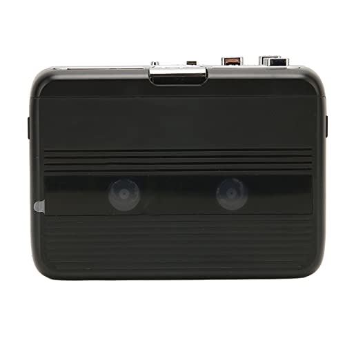 Yunxwd Reproductor de Cinta de Casete Bluetooth Estéreo Retro Auto Reverse Reproductor de Cinta FM inalámbrico portátil Efecto estéreo HiFi con Auriculares para Viajes al Aire Libre Negro