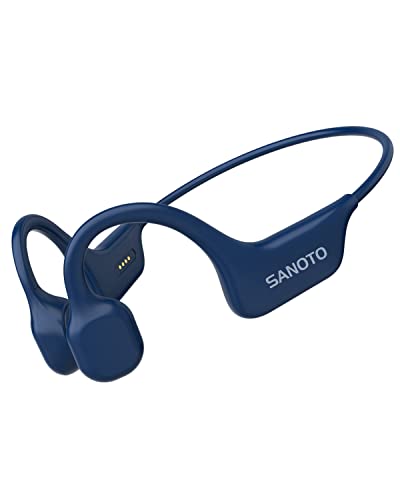 SANOTO Auriculares Conduccion Osea Open Ear Auriculares Oseos Bluetooth 5.0 Auriculares Inalambricos Oseos IPX7 Impermeables y Resistentes al Sudor Auriculares Deportivos Adecuados para Correr Fitness