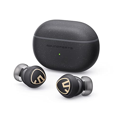 SoundPEATS Mini Pro HS Auriculares Inalámbricos con Hi-Res Audio y Tecnología LDAC, Auriculares Bluetooth 5.2 Híbridos con Cancelación Activa de Ruido, 6 Mic y ENC para Llamadas Claras, Total 26 Horas