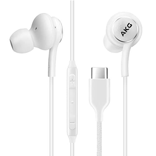 OEM UrbanX 2021 - Auriculares estéreo tipo C para Samsung Galaxy A53 5G Cable trenzado - con micrófono - Blanco - Conector USB-C (versión EE.UU.)