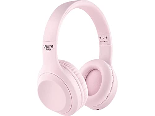 Vieta Pro Auriculares inalámbricos Silence, Bluetooth 5.3, ANC de -24 dB, autonomía de hasta 20hs, Diadema cómoda y Robusta, USB-X y aux -in, micrófono Integrado, Color Rosa