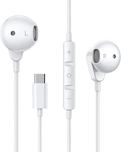 Auriculares, USB-C, de alta fidelidad, estéreo, con micrófono y control de volumen, para Huawei P40, P30, P20, Mate 20, Samsung S21, S20, iPad Pro 2018, OnePlus 6T, 8T, Google Pixel 5, 4, 3, 2, XL