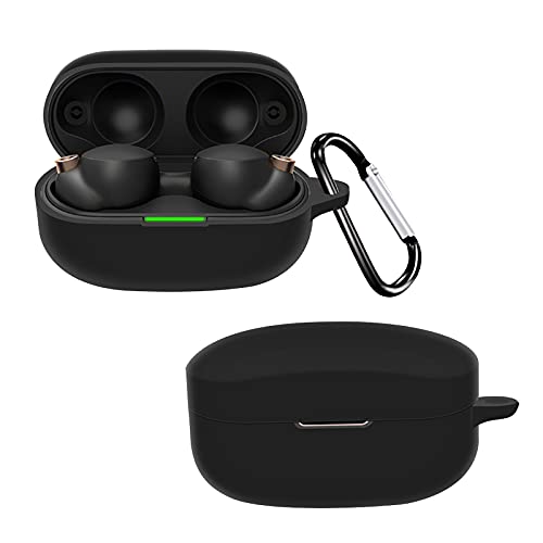 Derhom Cute Funda de Silicona Compatible con Sony WF-1000XM4 - Funda Divertida a Prueba de Golpes (Negro)