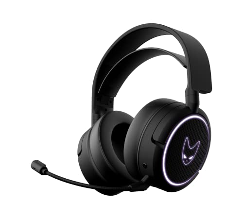 Oversteel Kanthal - Auriculares Gaming Inalámbricos 7.1, Micrófono Integrado, Batería de 20 horas, Ligeros, Compatible con PC/PS5/Xbox/Switch, Negro