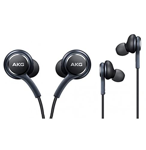 SAMSUNG Auriculares de Manos Libres Oficiales Galaxy S8/S8, calibrados por AKG/Harman Kardon, Negro, EO-IG955BSEGWW, Suministro sin Caja (Venta al por Menor), protección contra enredos