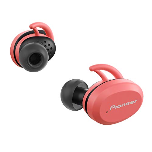 Pioneer Auriculares deportivos inalámbricos SE-E9TW-H, color gris, Bluetooth versión 5.0 rosa