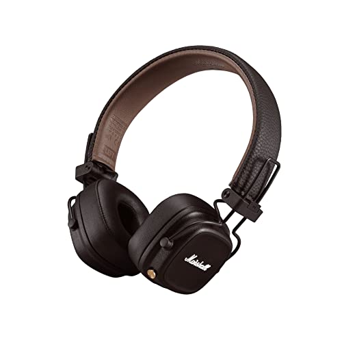 Marshall Major IV Auriculares Bluetooth Auriculares, Inalámbrico, Plegable 80Hrs Duración de la batería, Marron