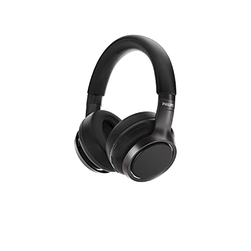 Philips TAH9505BK/00 Auriculares inalámbricos, Auriculares con cancelación Activa de Ruido, Auriculares para Adultos, con micrófono Dual, Bluetooth, 27 Horas de reproducción, Negros y Ligeros