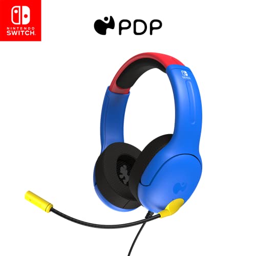 PDP Gaming AIRLITE Stereo auricular with Mic for Nintendo Switch - PC, iPad, Mac, Laptop Compatible - Noise Cancelling Microphone, Lightweight, Soft Comfort On Ear Headphones - MARIO