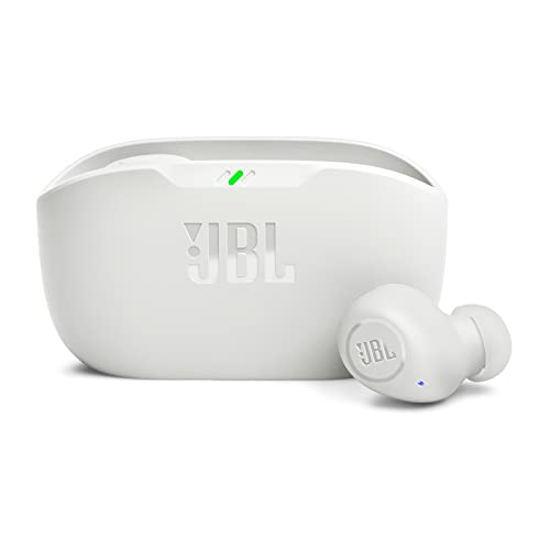 JBL Wave Buds, Auriculares inalámbricos In-Ear con Resistencia al Agua IP54 e IPX2, Bajos potentes y 32 Horas de duración de la batería, en Blanco