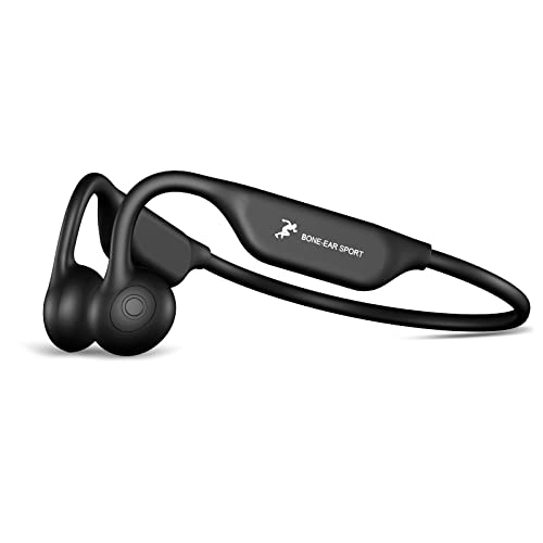 ZRUHIG Auriculares de Conduccion Osea, Auriculares Inalámbricos Bluetooth 5.2 de Auriculares de oído Abierto con Micrófono, al Agua IP67, Conducción Ósea para Trotar, Correr, Ciclismo (Negro)…