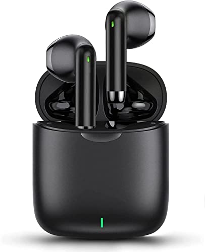 PROPOP Auriculares Inalámbricos, Auriculares Bluetooth 5.0 HiFi Estéreo, Cascos Inalambricos Bluetooth con Control Táctil, Micrófono Incorporado,IPX5 Impermeables, para iPhone Android(Negro)