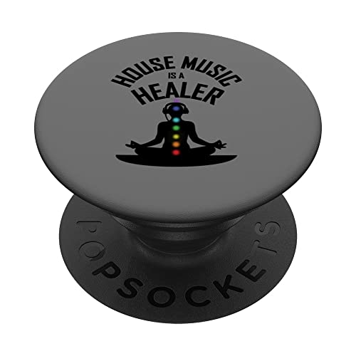 House Music is a Healer - Auriculares de DJ meditan música en casa PopSockets PopGrip Intercambiable