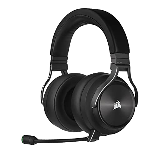 Corsair VIRTUOSO RGB WIRELESS XT Cuffie Auriculares Alta Fidelidad para Juegos con Audio Espacial (Conexiones Inalámbricas Dobles, PC, PS5, Switch, Por Cable Xbox Series X|S Compatibilidad) Pizarra