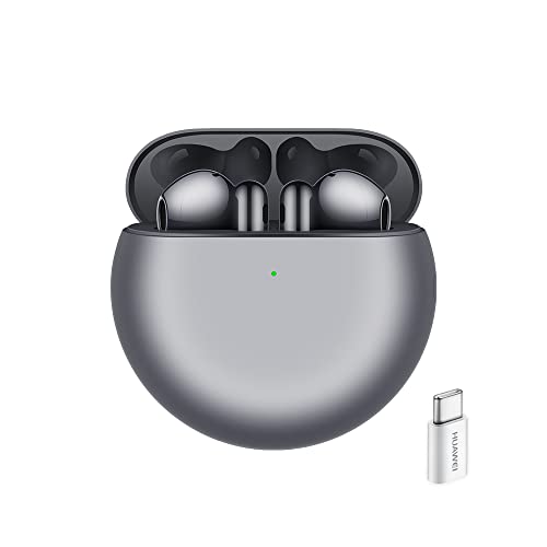 HUAWEI FreeBuds 4 - Auriculares Inalámbricos - Bluetooth - Diseño Open-Fit - Adaptador AP52 - Tecnología híbrida de cancelación de Ruido - Triple micrófono - Conexión Audio Inteligente - Color Plata