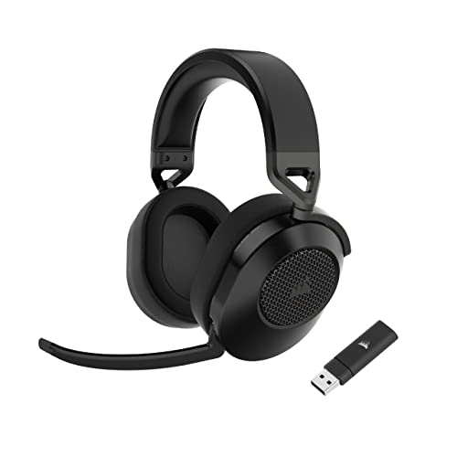 Corsair HS65 Wireless Auriculares para Juegos - Inalámbrica o Bluetooth de 2,4 GHz y Baja Latencia, Sonido Envolvente Dolby® Audio 7.1, Ligeros, Micrófono Omnidireccional - Carbón