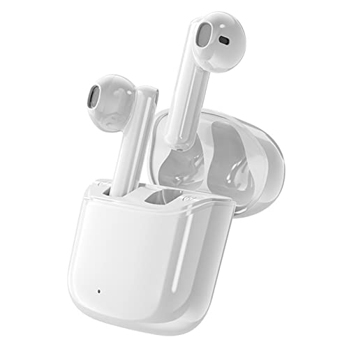 iTauyees Auriculares Inalámbricos, Auriculares Bluetooth 5.0 HiFi Estéreo, Cascos Inalambricos Bluetooth con Control Táctil, In-Ear Auriculares con Microfono para iOS y Android (Blanco)