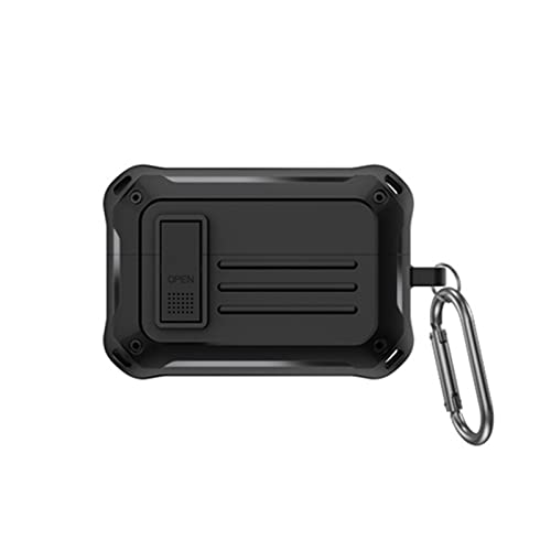 SKPY Funda para Sony WF-1000XM4, bloqueo seguro, protección completa WF-1000XM4, funda negra para auriculares para hombres, resistente a prueba de golpes, funda fresca con mosquetón