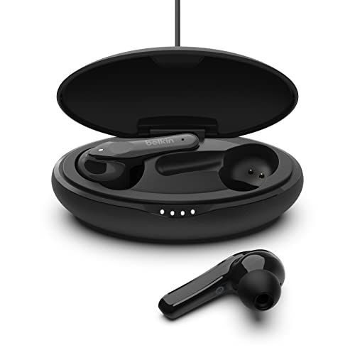 Belkin Auriculares inalámbricos, Cascos True Wireless Bluetooth SOUNDFORM Move con Controles táctiles y Grado IPX5 de Resistencia al Agua y el Sudor, Graves potentes, iPhone, Android y Otros