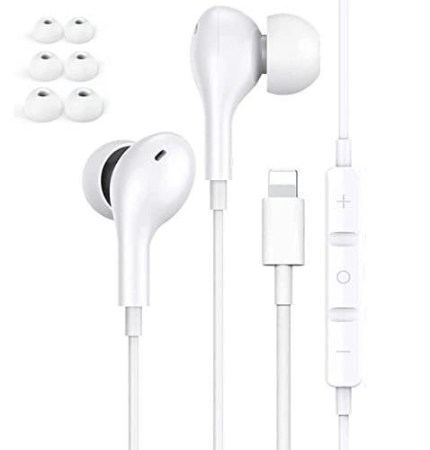 Auriculares para iPhone, Auriculares con Cable y Aislamiento de Ruido, con Micro y Control de Volumen, compatibles con iPhone 14/14 Pro Plus/13/13 Pro/12/12 Pro/11/11 Pro/XS/XSMax/XR/X/8/7 Plus