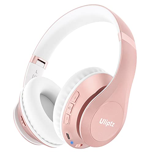 Uliptz Auriculares inalámbricos Diadema, 65H Tiempo de Juego Auriculares Bluetooth HiFi con Micrófono, 6 Modos de Sonido EQ Auriculares Bluetooth Diadema, Audifonos Bluetooth 5.3 para PC/Teléfono