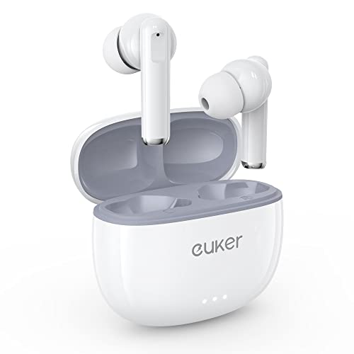 Auriculares Inalámbricos, Euker Auriculares Bluetooth 5.0 Control Táctil con Estuche, Auriculares Bluetooth Estéreo IPX5 Impermeable con Mic para oficina/música/deportes