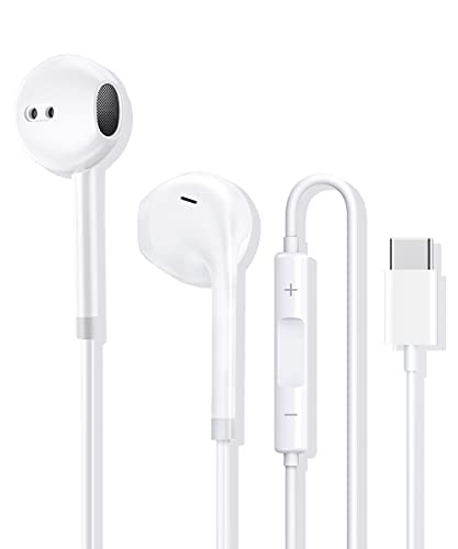 Auriculares USB C,Estéreo de Alta fidelidad Cascos magnéticos USB Tipo C con micrófono y Control de Volumen,Compatible con Huawei P40 P30 P20 Mate 20, Samsung S21 S20,iPad Pro 2018,OnePlus 6T 8T ect