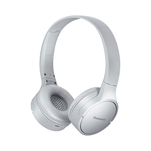 Panasonic RB-HF420 Auriculares Inalámbricos Bluetooth, On Ear, Carga Rápida, Ligeros, con Asistente de Voz, 50 Horas de Duración de la Batería, Blanco