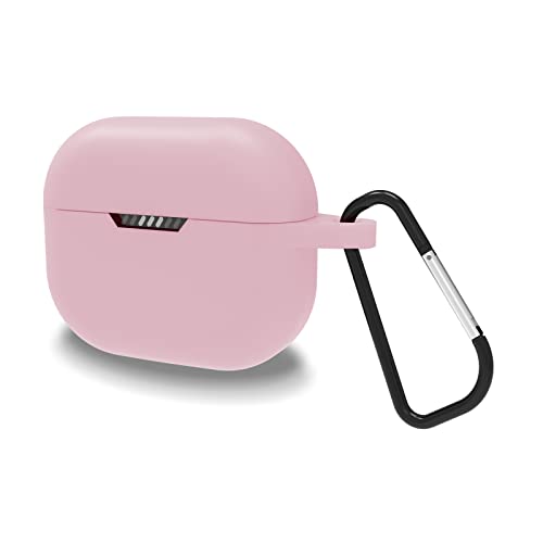 Geekria - Funda de Silicona Compatible con Auriculares inalámbricos JBL Tune 130NC TWS True, Funda Protectora de Transporte con Gancho para Llavero, Puerto de Carga accesible (Rosa)