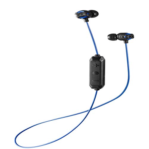 JVC Serie XX HA-FX103BTA Auriculares Inalámbricos In Ear con Banda para el Cuello. Cascos Especialmente Diseñados para Deportes Extremos. Resistentes a los Golpes. Incluye Estuche. Color Azul.