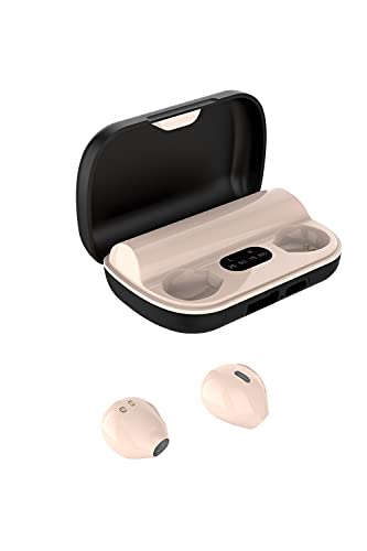 SZHTFX Mono Auriculares inalámbricos Invisibles Nude, Bluetooth5.0 discretos Cascos, Mini Auriculares monoaurales, internos con micrófono, Caja de Carga de 260mAh, IPX5, para Viajes, Trabajo