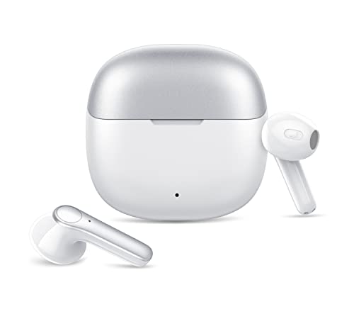 IKT Auriculares Bluetooth, Auriculares Inalambricos Bluetooth 5.3 con Micrófonos, Bass Potentes, Carga Rápida USB-C, 30 Horas de Reproducción, IPX7 Impermeable, para Android e iOS (Blanco)