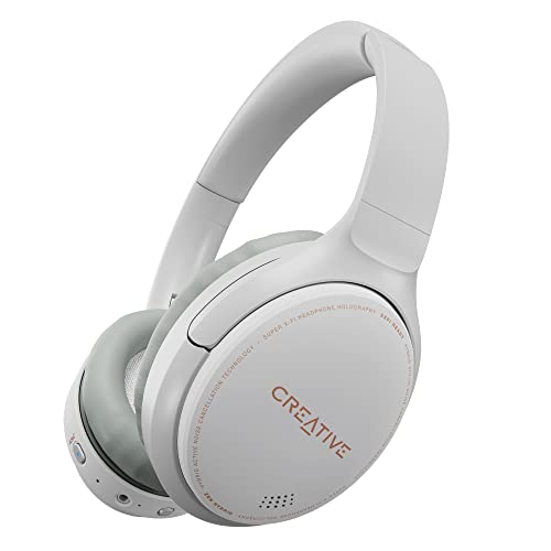 CREATIVE Zen Hybrid Wireless Over - Ear Auriculares con cancelación de Ruido Activo híbrida, Modo Ambiente, hasta 27 Horas (ANC IN), Bluetooth 5. 0, AAC, micrófono Integrado