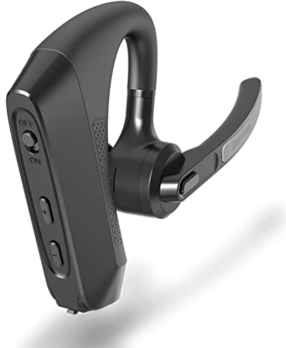 ZOUKAI Manos Libres Bluetooth Auricular, 16 Horas Llamada Continua, Pinganillo Bluetooth Movil, Auricular Bluetooth Monoaural Ligero, Micrófono Dual - Reducción de Ruido de Voz HD, para Oficina