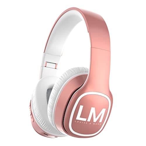 Auriculares Inalámbricos Bluetooth, Louise&Mann Auriculares Diadema Bluetooth, Cascos Plegables con Micrófono Incorporado, 30 Ore de Reproducción, Almohadillas Suaves con Su Estuche para Móvil,PC,TV